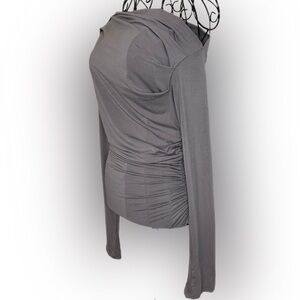 Gray Off-The-Shoulder Ruched Top | NWT |
